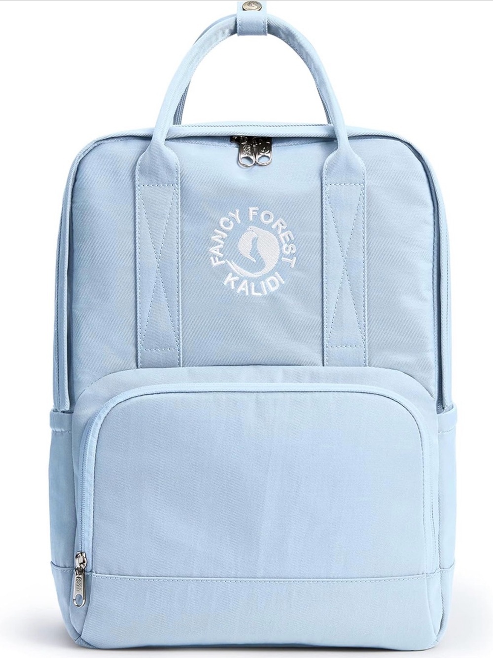 Kalidi Fancy Forest Nylon 17 Liters Light Blue Embroidered Backpack